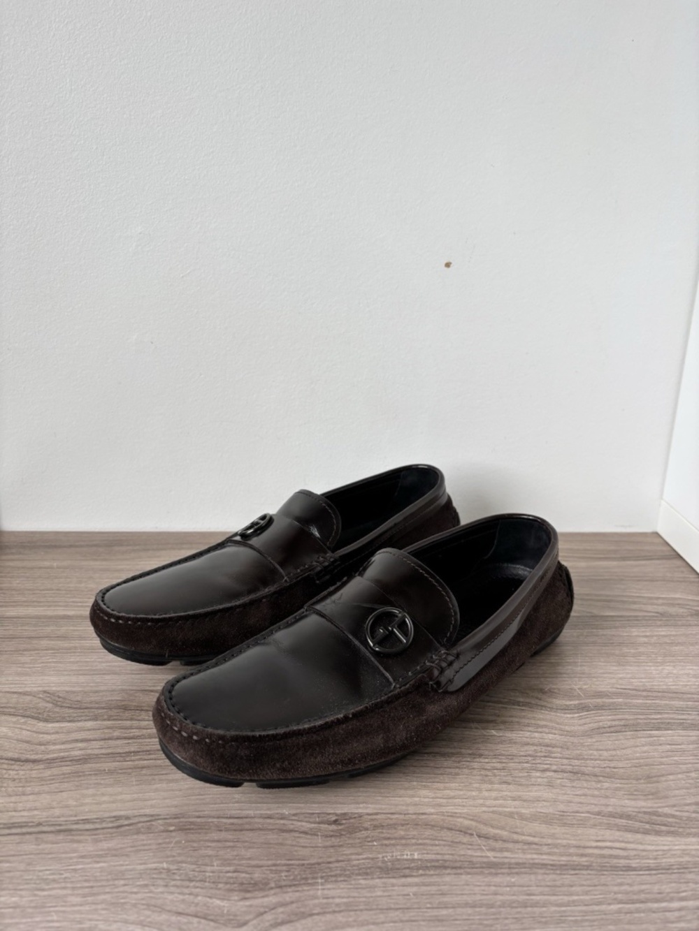 Giorgio Armani Loafer Brown Leather / Suede Brown Sz EU 7 / 8US Men's